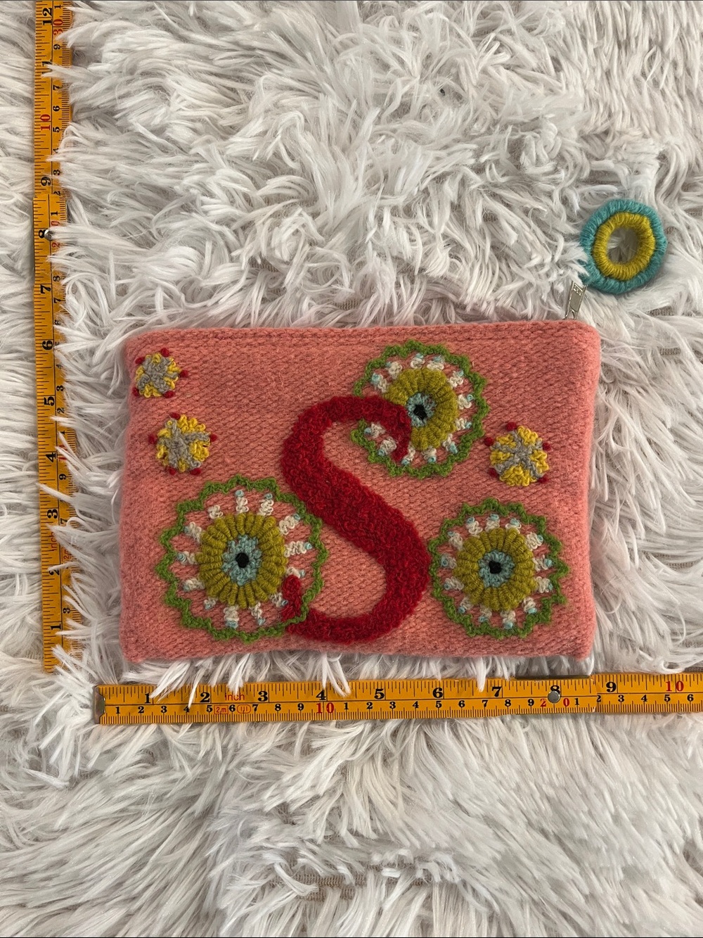 Jenny Krauss S Bag Jenny Krauss Pink Rectangular Wool Makeup Pouch Clutch travel
